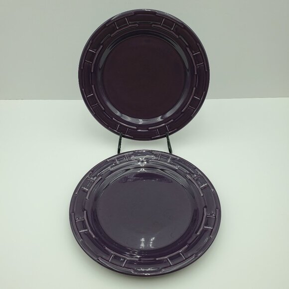 Longaberger Woven Traditions Eggplant Luncheon Plates Purple Salad Plates - Picture 1 of 6